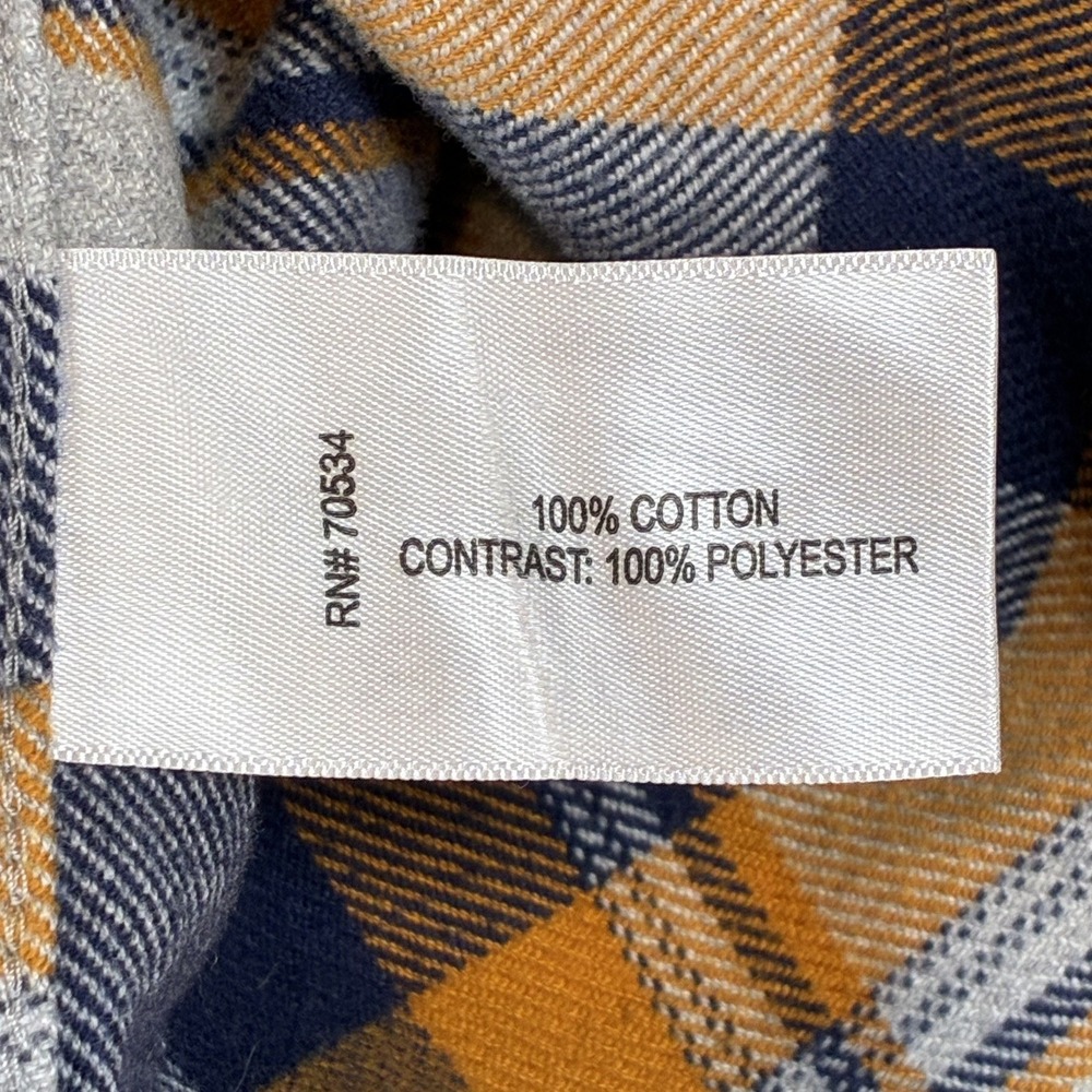 Orvis Perfect Flannel Shirt Mens 2XL Classic Orange Blue gray Plaid Heavy Cotton - Picture 9 of 11